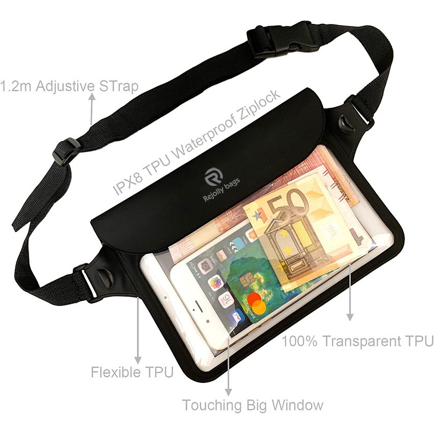 Screen Touch Waterproof Waist Pouch With Adjustable Waist Strap Keep Your Phone kindle Wallet Money Valuables Dry Bags RJ228392