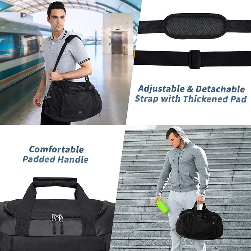 Gym Bag for Women Men Duffel Bag with Shoe Pocket & Waterproof Pocket Water-resistant Sport Duffel Bags RJ204235