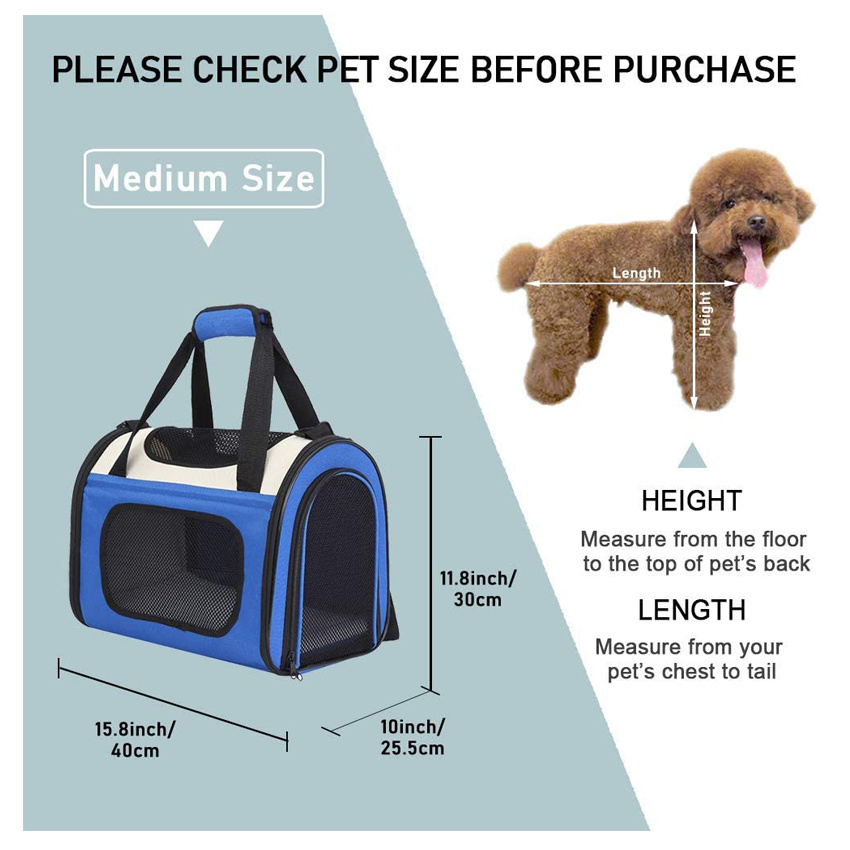 Airline Approved Dog Carrier Portable Breathable Pet Travel Bag Wholesale Foldable Puppy Bag