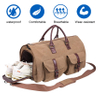 Brown Carry on Garment Bag Mens Suit Bag for Travel Business Large Canvas Duffel Bag