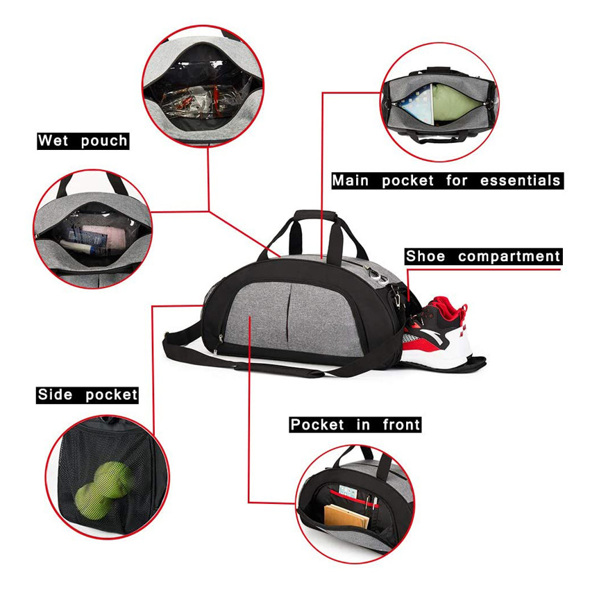 Outdoor Hiking Tote Bag Gym Hand Bag Fashion Shoes Bag Sports Duffel Bag