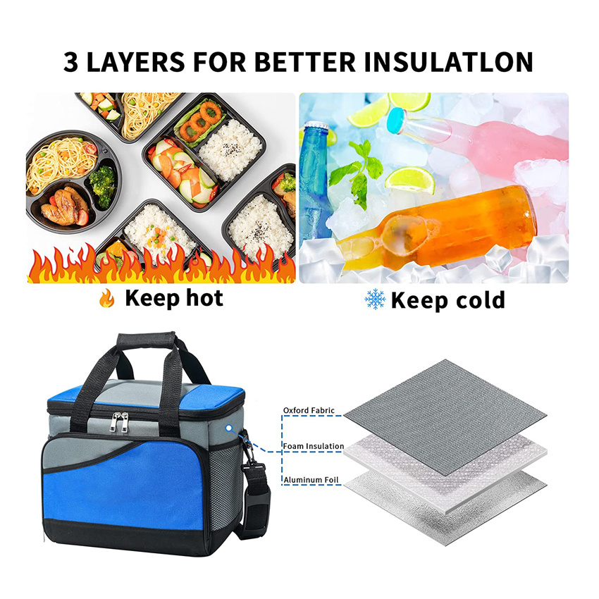 Lunch Bag Insulated Hot Cold Thermal Bag for Work Picnic Hiking Beach Fishing