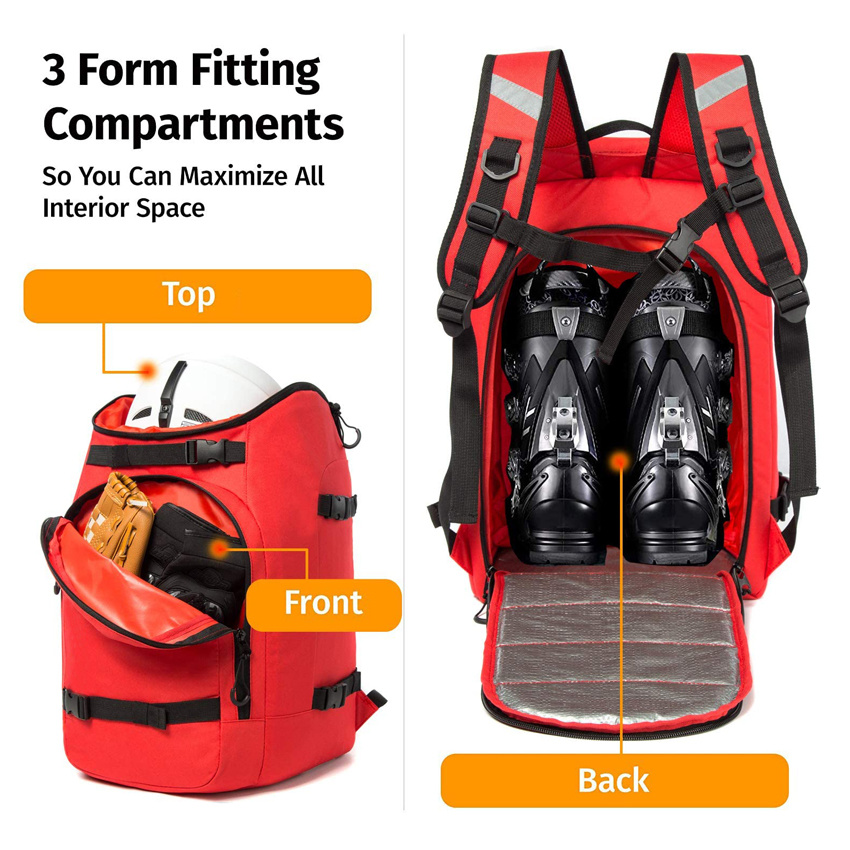 Function Storage Boot Bag Travel Backpack for Ski & Snowboard Boots Ski Helmet Goggles Gloves