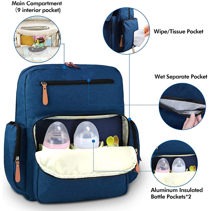 Large Capacity Multifunction Diaper Bags for Baby Girl-Boy Unisex Travel Backpack Waterproof Backpack Baby Bags