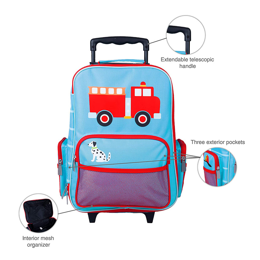 Kids Rolling Suitcase Children Carry-on Luggage Trolley Bag School & Overnight Travel Bag