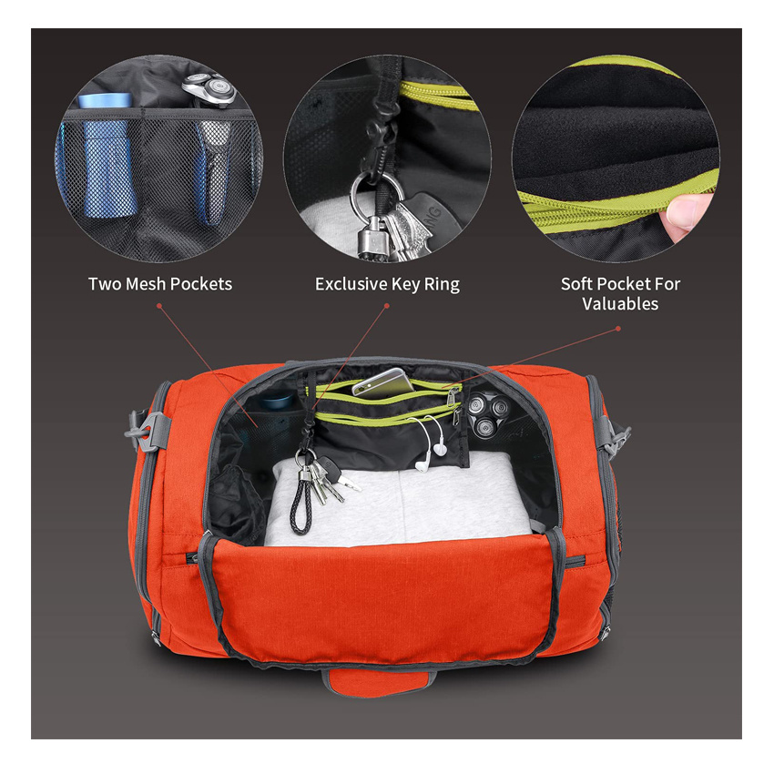 Lightweight Sports Gym Bag Travel Duffel Bag with Wet Pocket & Shoes Compartment for Men Women