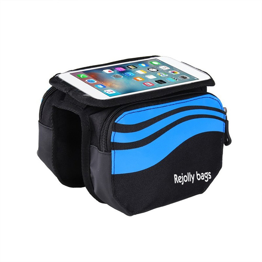 Bike Front 2-Sides Front Pannier Handlebar Bag Mobile Phone PVC Transparent for Mountain Bicycle Waterproof Pouch