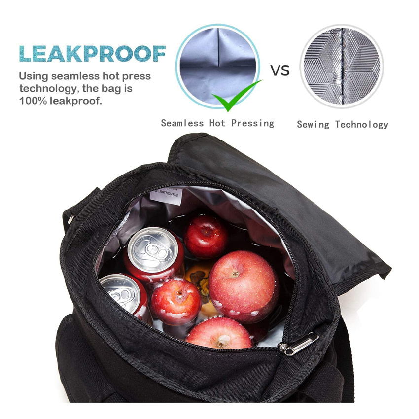 Durable Casual Leakproof Lunch Cooler Bag School Meal Bag Drinks Holder for Men Women