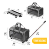 Pet Carrier with Detachable Wheels for Small and Medium Dogs Cats