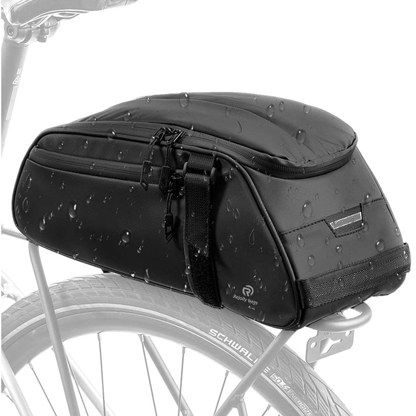 Water Resistant Bicycle Saddle Panniers, 8L Capacity Trunk Storage Bag, Cycling Back Seat Cargo Carrier Pouch with Shoulder Strap Travel Cycling Bag