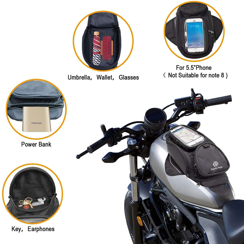 Oxford Black Motorbike Bag Universal Strong motorcycle Bags