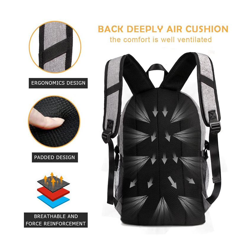 Basketball Backpack USB Charge Schoolbag Lightweight Daypack for Travel Hiking Cycling