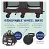 Pet Carrier with Removable Wheels Soft Sided Dog Cat Carrying Bag with Telescopic Walking Handle