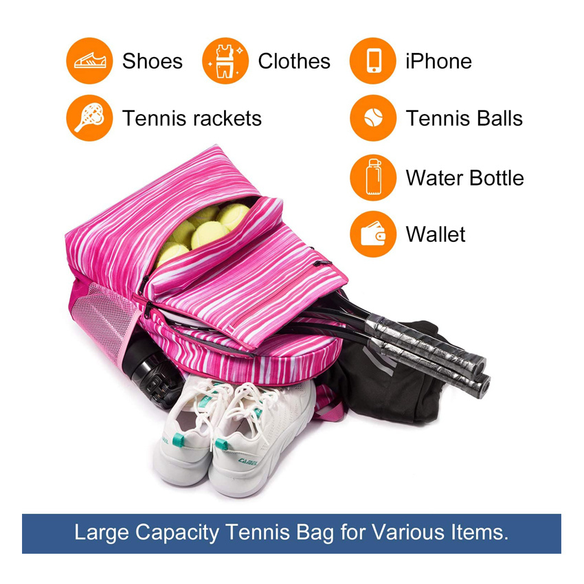 Women Racket Bags Outdoor Tennis Bag Large Capacity Gym Bag Student Travel Bag