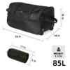 Foldable Rolling Duffel Bag Large Capacity Portable Bag for Travel Sports Camping