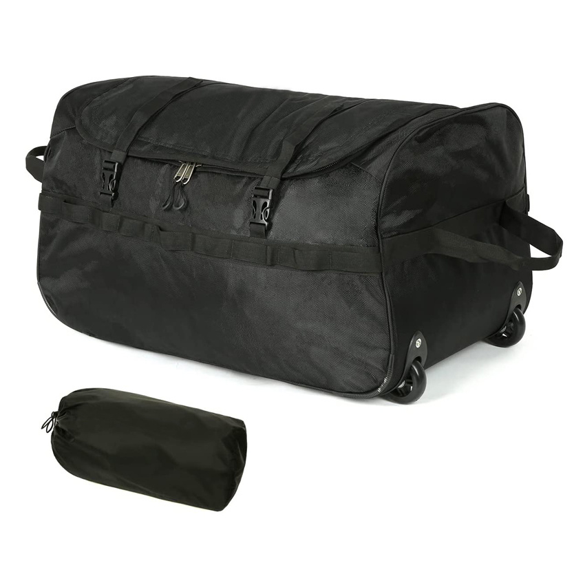 Foldable Rolling Duffel Bag Large Capacity Portable Bag for Travel Sports Camping