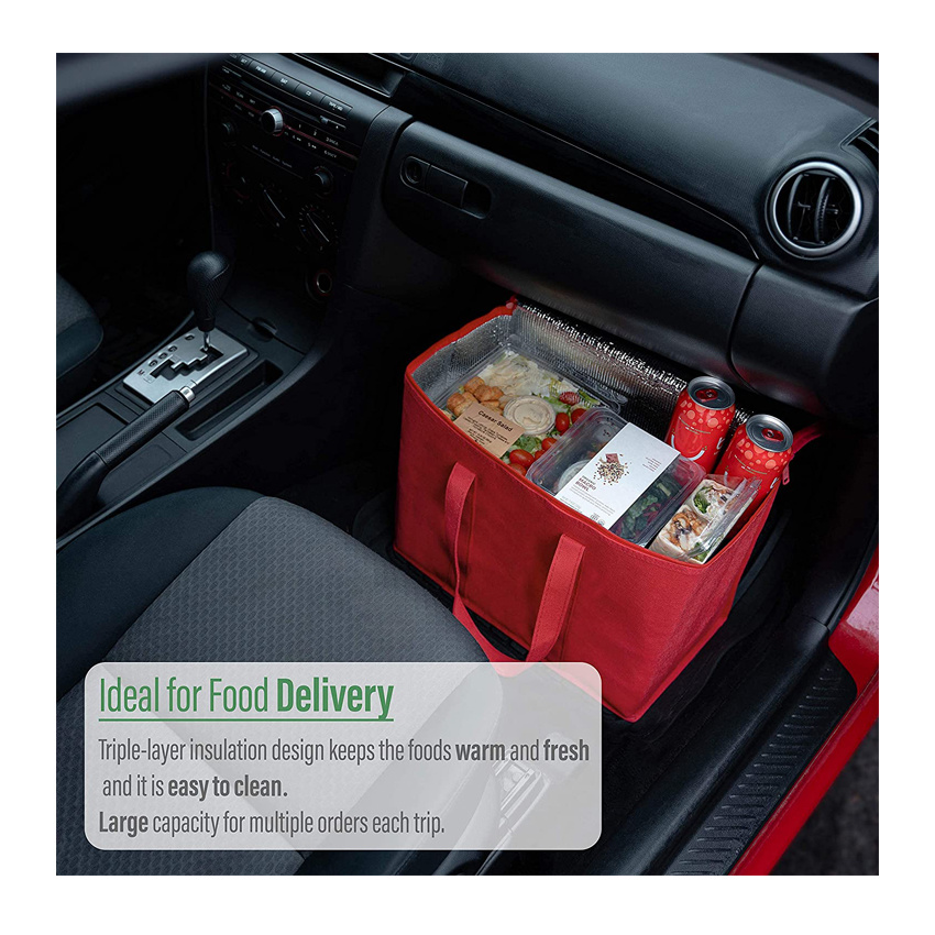 Insulated Reusable Grocery Bag Lunch Bag Cooler Bag Wholesale Beach Bag Red