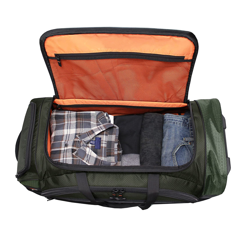 Huge Wheeled Rolling Duffel Bag Weekender Luggage Roller Bag for Man Woman