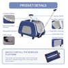 Pet Rolling Carrier with Wheels Collapsible and Breathable Travel Rolling Tote Bag