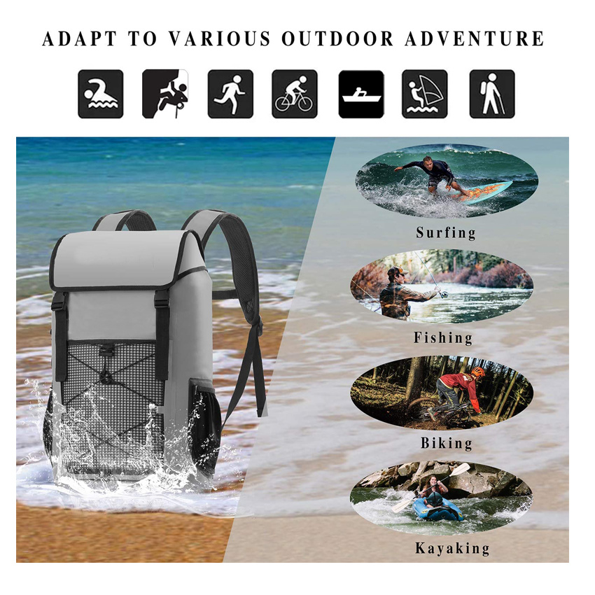 Roll Top Waterproof Backpack Floating Dry Bag Backpack Water Sports Bag