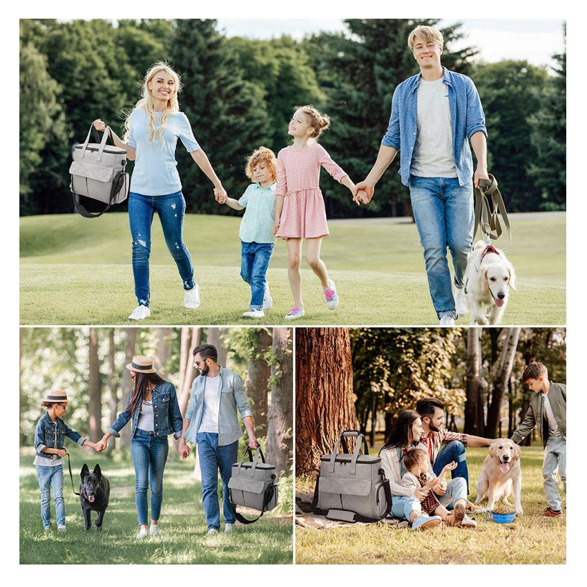 Multi-Function Pockets Tote Bag Pet Travel Bag Weekend Dog Travel Set for Dog and Cat