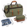 Overnight Carry on Tote Bag Canvas Travel Duffle Bag with Shoes Bag and Toiletry Bag
