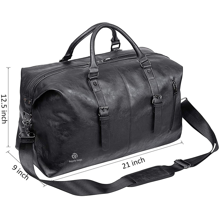 Weekender Overnight Bag Waterproof Leather Large Carry on Bag Travel Tote Duffel Bag for Men or Women Duffel Bags