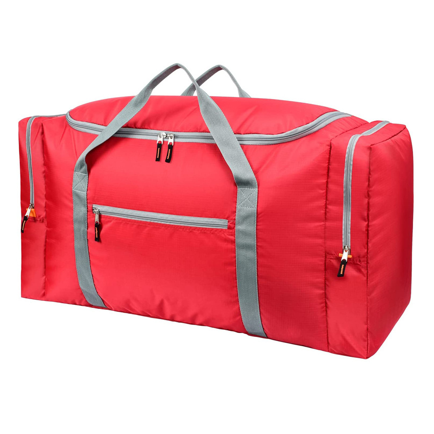 Foldable Travel Duffel Bags for Men Large Lightweight Water-Resistant Black Tote Bag