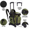 Rejolly Outdoors Rolling Tackle Box with Wheels - Waterproof Storage 4 Rod Holders Fish Tackle Bag