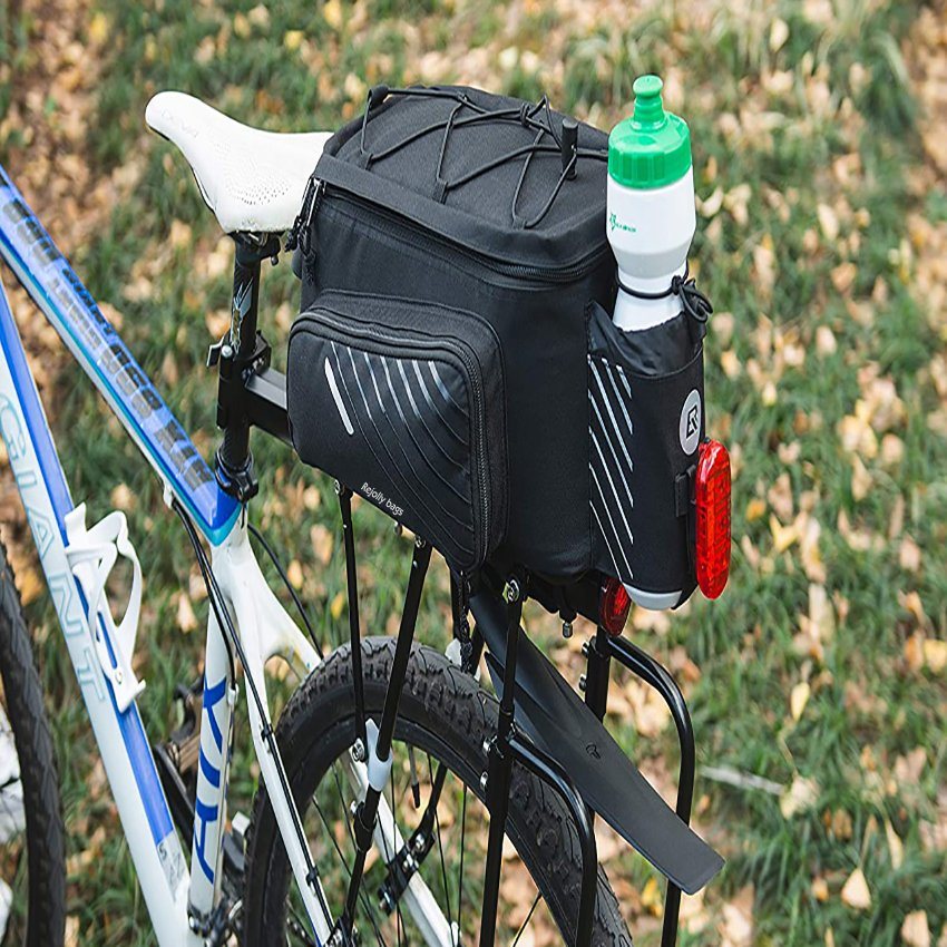 Bicycle Rack Rear Carrier Bag Commuter Bike Luggage Bag Pannier with Rain Cover