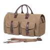 Brown Carry on Garment Bag Mens Suit Bag for Travel Business Large Canvas Duffel Bag