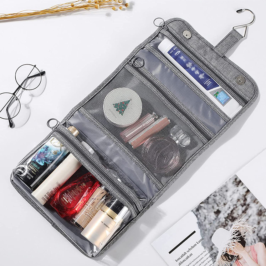 Hanging Toiletry Travel Bag for Men & Women, Water-resistant Makeup Cosmetic Bag Travel Organizer Cosmetic Bags RJ21698