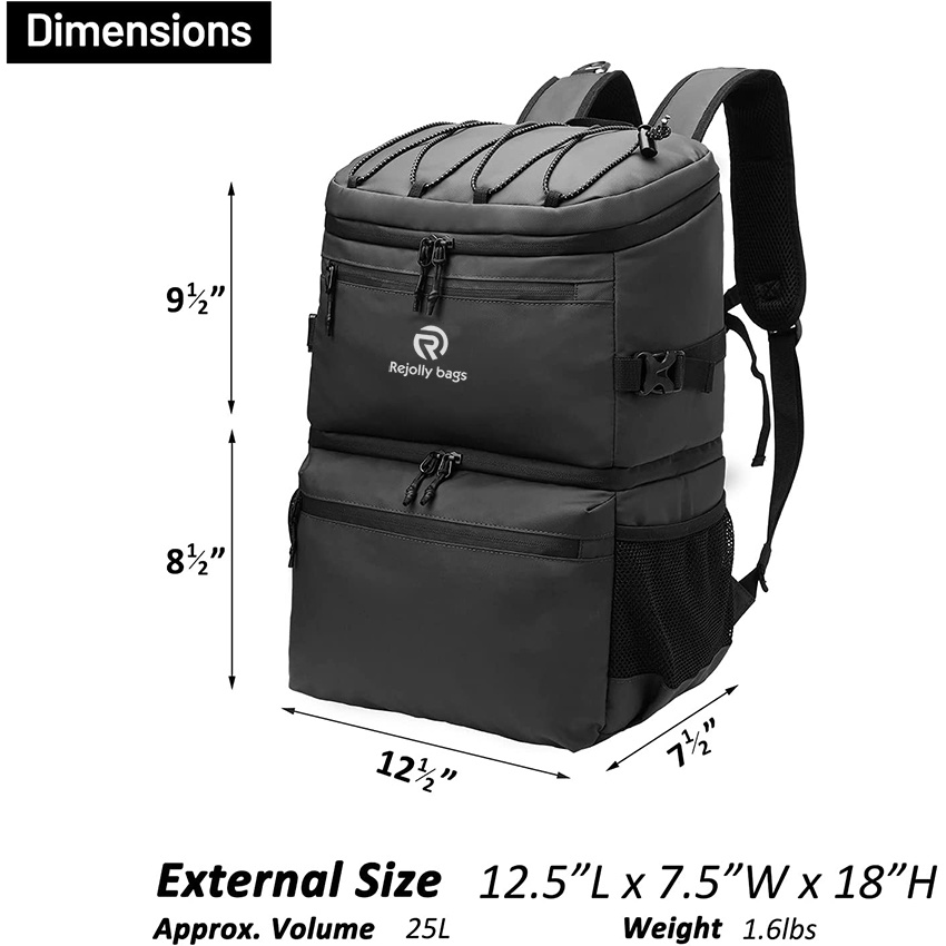 Cooler Insulated Waterproof Cooler Backpack Leakproof Lightweight with Cooler Compartment Soft Cooler for Work Beach Camping Hiking Picnics Cover Backpack