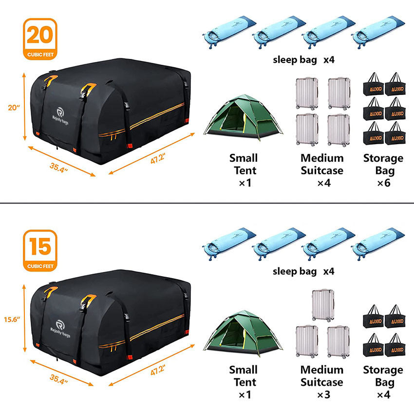 15 to 20 Cubic Expandable Rooftop Cargo Carrier Waterproof Car Top Carrier Soft-Shell Travel Storage Top Carrier Luggage Fits All Vehicle with/ Without Rack Bag