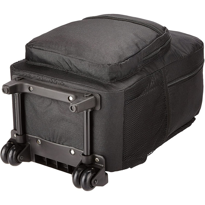 Wholesale High Quality Rockland Double Handle Black Rolling Backpack