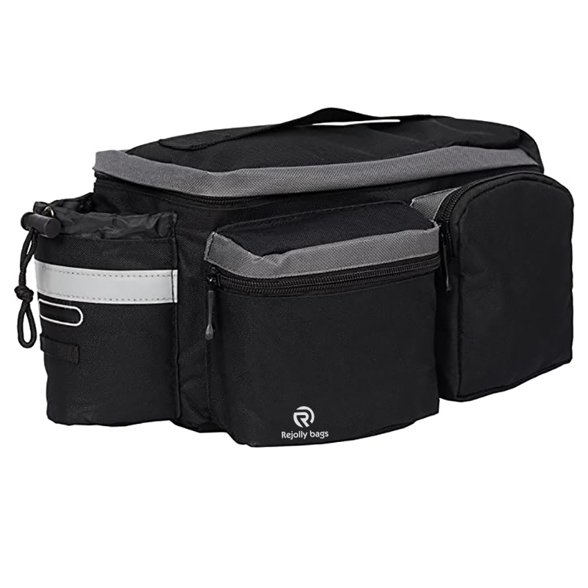 Convertible Bike Bicycle Bag Rear Rack Seat Pannier Trunk Pack with Cup Holder