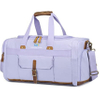 Overnight Duffel with Shoes Compartment for Women Men Canvas Weekend Carry on Travel Bag