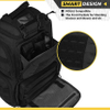 Military Style Backpack, Molle Tactical Range Bag for Shooting, Survival Camping, Hunting, Black Bag