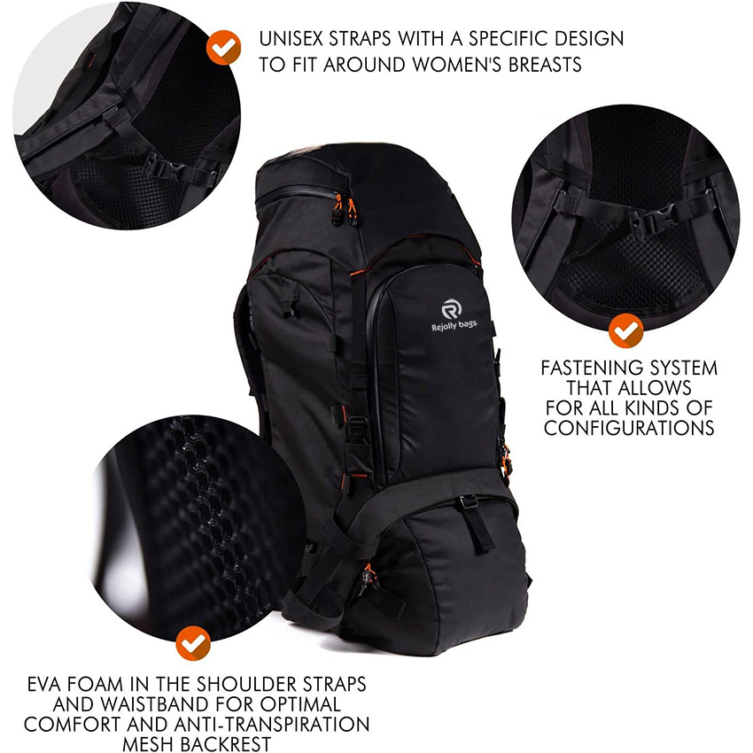 Packs Bags with Modular Cooler Bag Included - Water Repellent- Perfect Hiking Travel Backpack