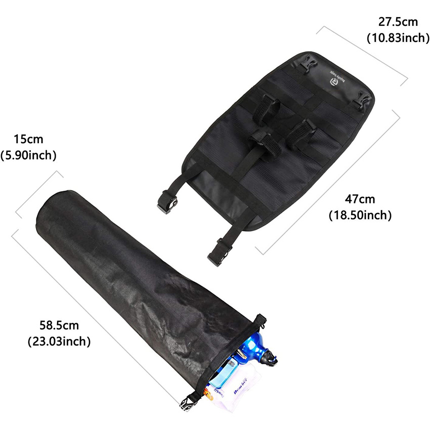 Waterproof Outdoor Bike Front Tube Frame Storage Dry Bag Adjustable and Removable Shoulder Strap Handlebar Large-Capacity Bicycle Bag