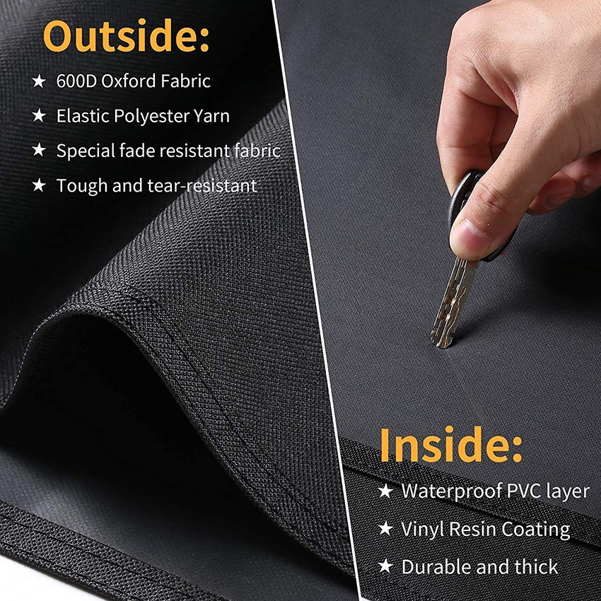 Heavy Duty Waterproof Wood Pellet Grill Cover, Outdoor Full Length Velcro Straps & Handles Easy to Clean Grill Cover
