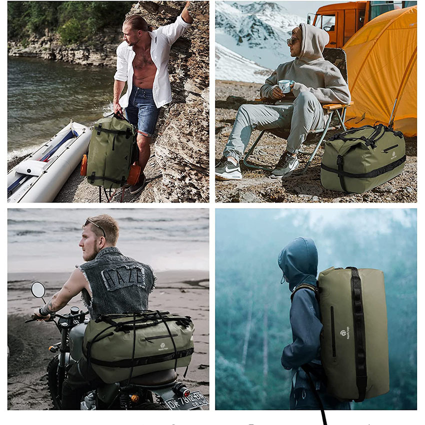 Dry Duffel Backpack Large Waterproof Dry Sack Heavy Duty Duffle Bag with Backpack Straps for Kayaking, Rafting, Boating, Travel Bag