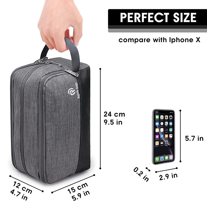 Nylon Lightweight Shaving Bag for Men and Women Small Toiletry Bag