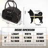 Dog Cat Pet Carrier Foldable Premium PU Leather Purse Portable Tote Bag