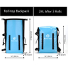 Waterproof TPU Backpack 24L Roll-Top with Rod Holder for Fishing, Hiking, Camping, Kayaking, Rafting Dry Backpack