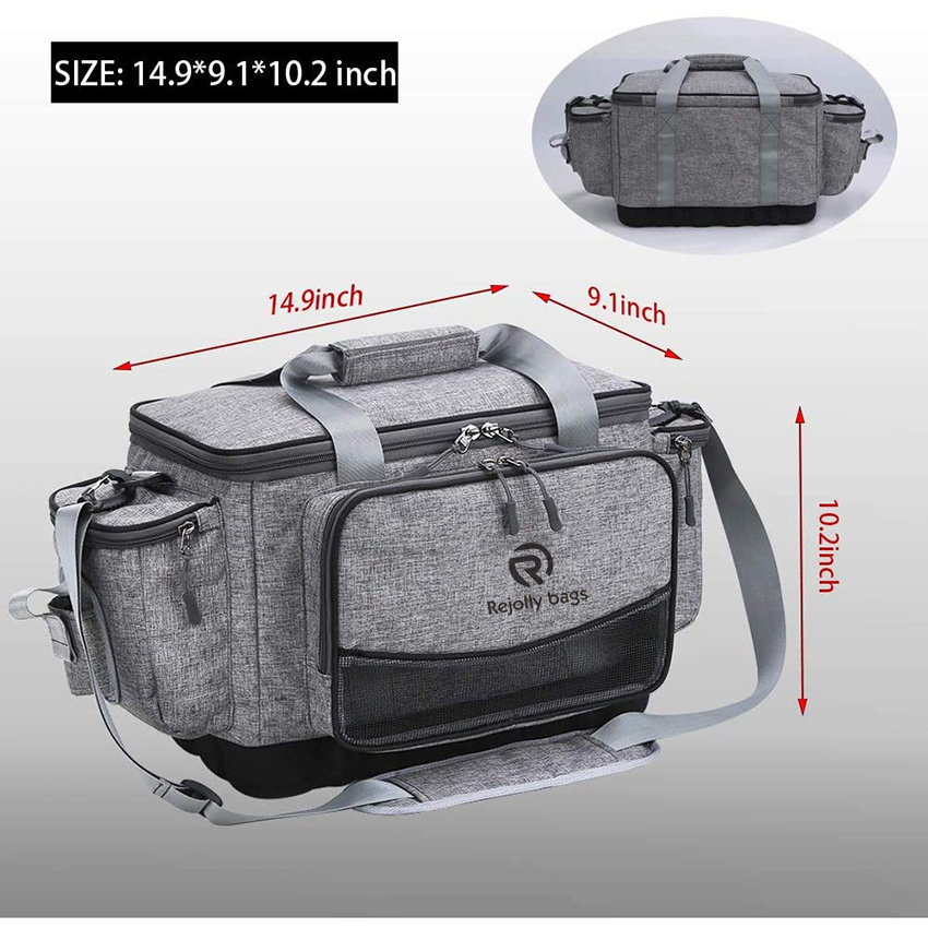 Outdoor Large Fishing Tackle Storage Bag - 100% Water-Resistant Polyester Material - Fishing Tackle Bags Fishing Gear Bag