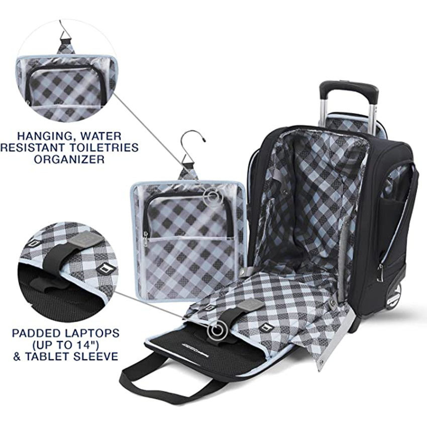 Lightweight Rolling Underseat Compact Carry-on Upright 2 Wheel Luggage for Travel Rolling Bag