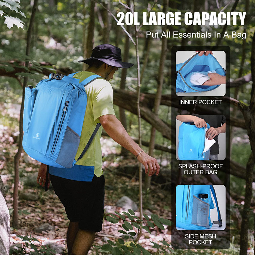 20L Waterproof Hiking Backpack & Ipx8 Phone Pouch, Floating Lightweight Marine Dry Bags, Screentouch Waist Fanny Pack Bag