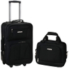 High Quality 2 Pieces Rockland Fashion Softside Black Upright Luggage Set