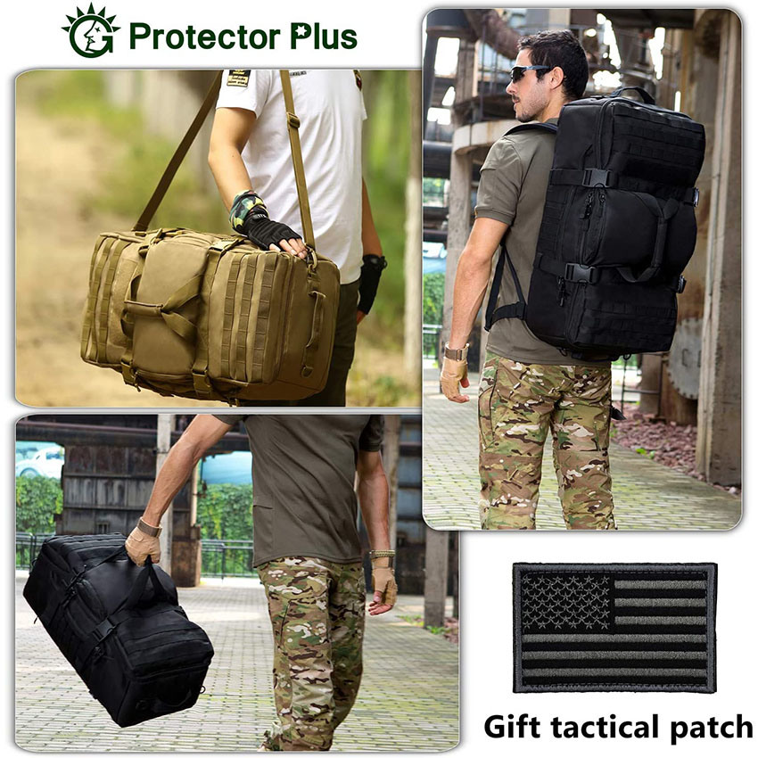 Military Style Tactical Travel Backpack 60L Military Molle Duffel Bag (Rain Cover & Patch Included)